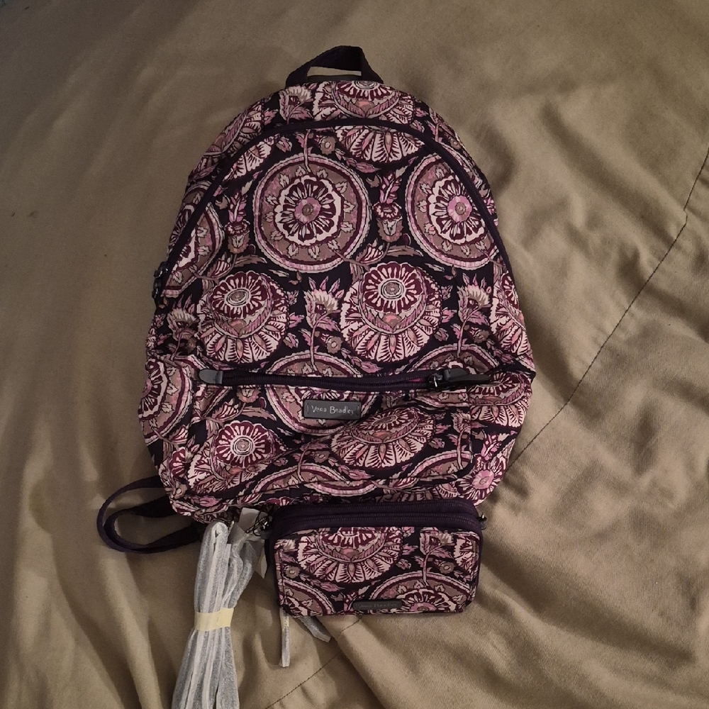 Vera Bradley Floral Pink and Purple Backpack